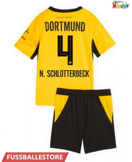 Günstige Borussia Dortmund Nico Schlotterbeck #4 Heimtrikotsatz Kinder 2026-27 Kurzarm (+ Kurze Hosen)